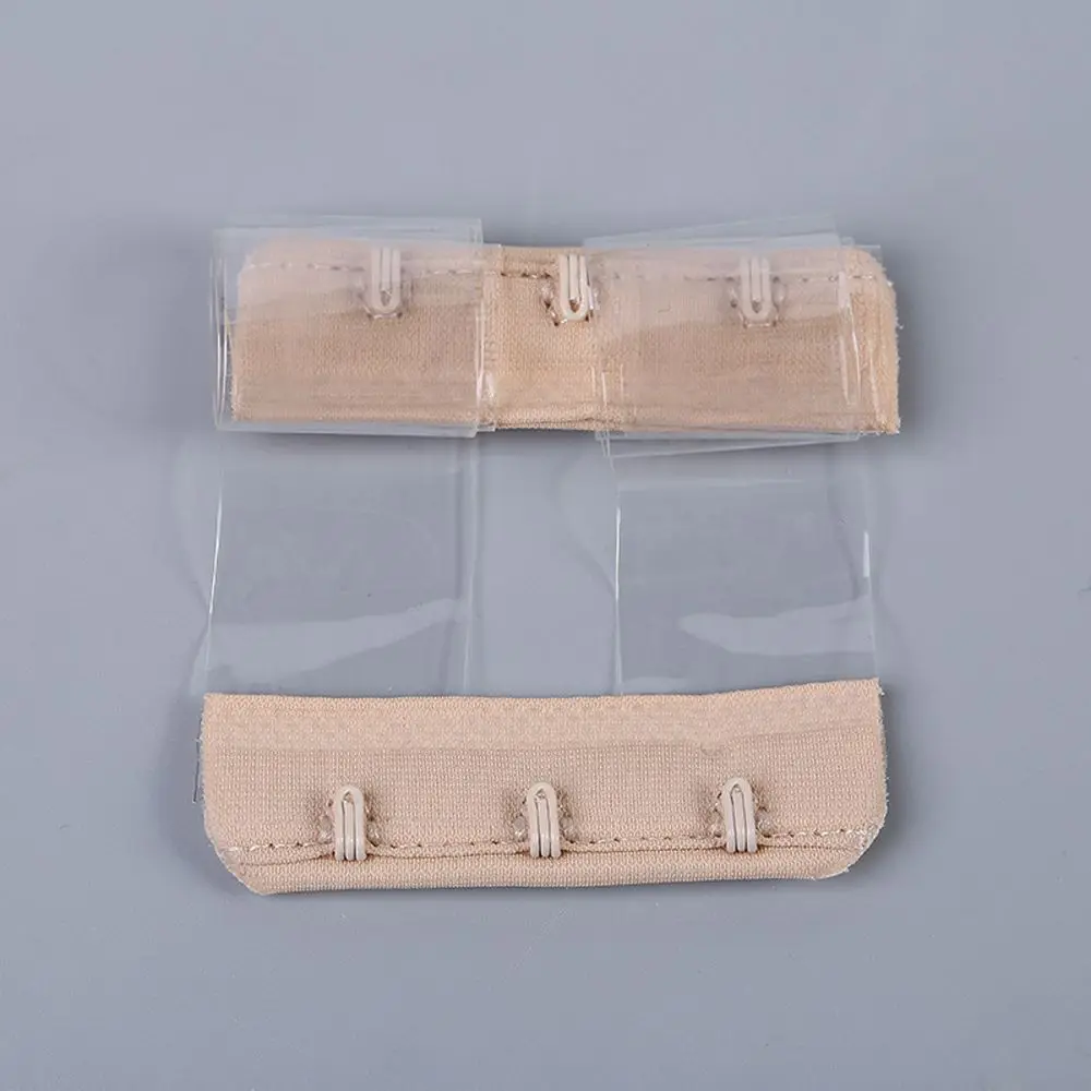 Useful Invisible 3 Hooks Solid Color Elastic Band Bra Accessories Transparent Bra Extender Bra Buckle Extension Buckle