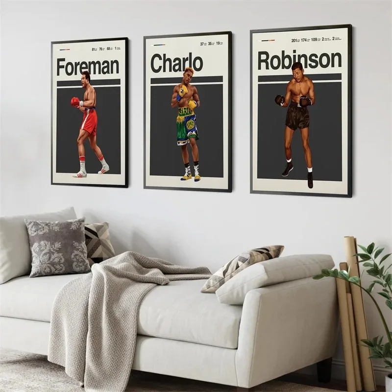 Pop Canelo Alvarez Poster Aesthetic Boxing Wall Art Minimalist Mid Century Modern Decor Fury Boxing Gift Canvas Print Room Decor view 2