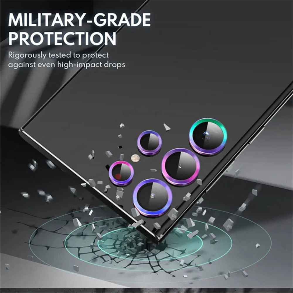 Anello in lega di vetro temperato copertura protettiva per Samsung Galaxy S26 S25 Edge S24 Ultra Plus FE HD definizione lente in vetro protegge il cappuccio