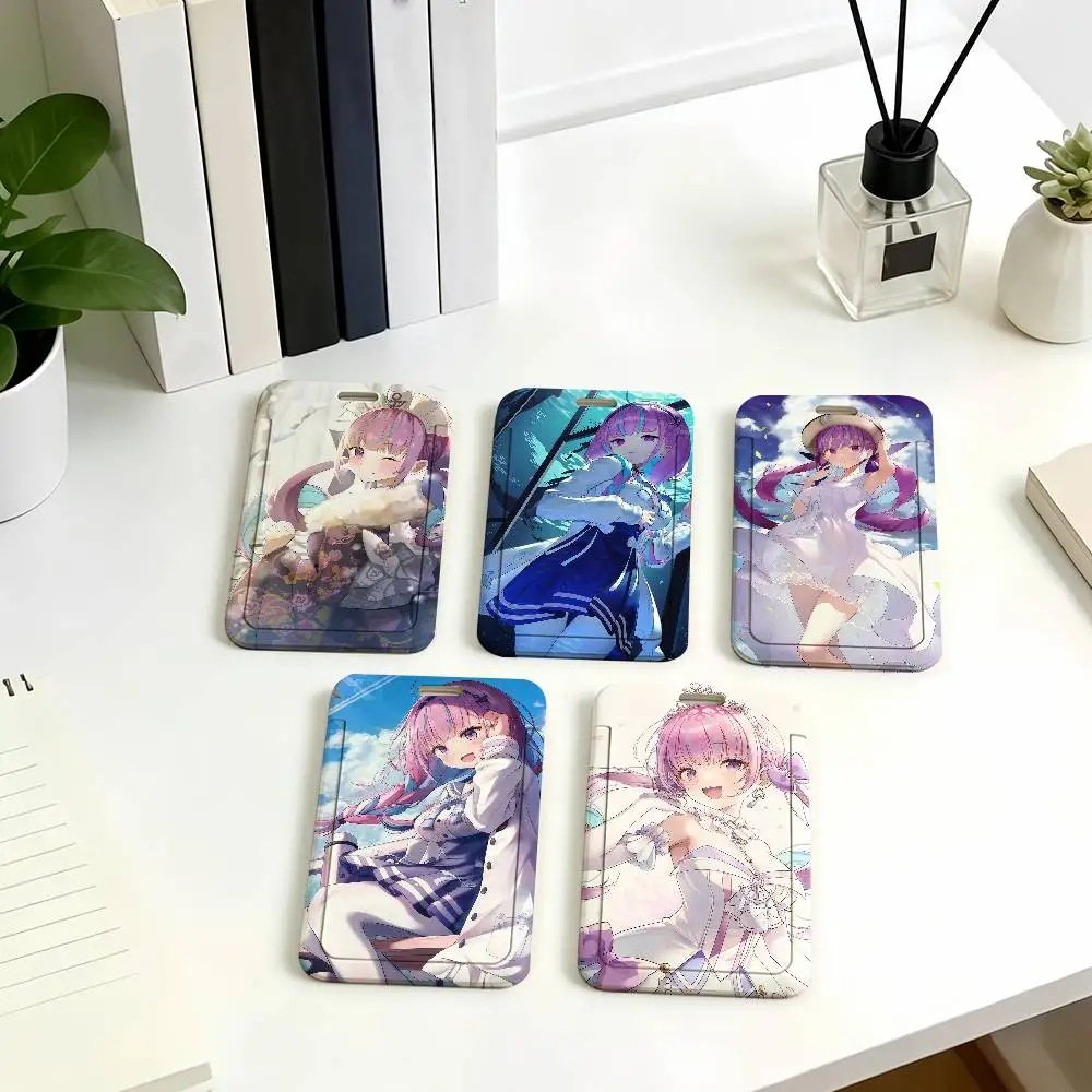 Music Singer Minato Aqua Card Holder Student ID Case Daily Use Subway Commute Work Cover Office School Bus Protector