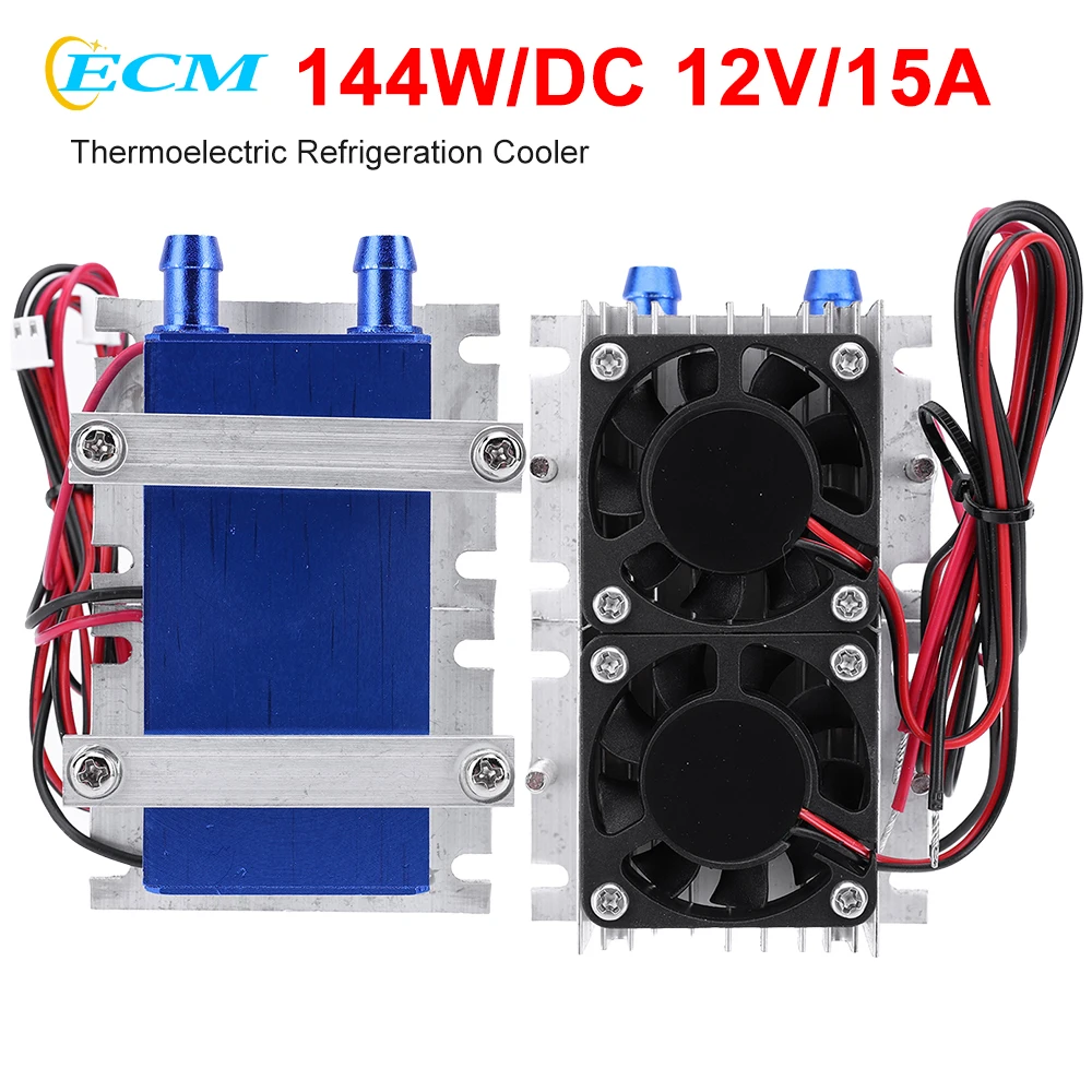 144W Thermoelectric Peltier Refrigeration Cooler 12V DC 15A Semiconductor Cooling System for Air Conditioning Fan DIY Kit