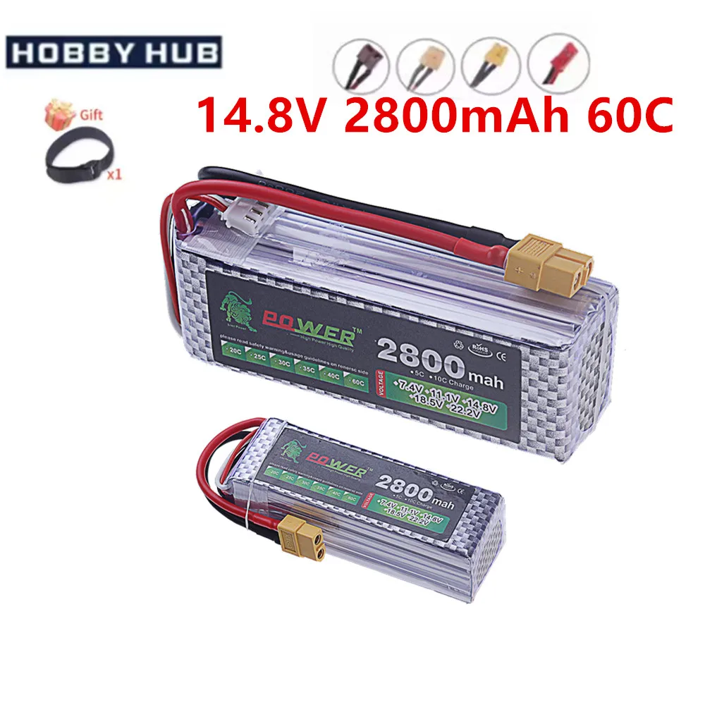 Batterie 14.8v 4s 2800mAh LIPO batterie 60C pour Drone RC FPV hélicoptère quadrirotor voiture de course 4S Batteries rechargeables XT60/T