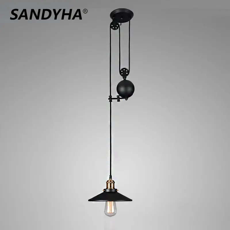 SANDYHA Vintage Industrial Pendant Lights for Restaurant Bar Dining Room Decor Hallway Foyer Loft Chandelier Retro Hanging Lamp