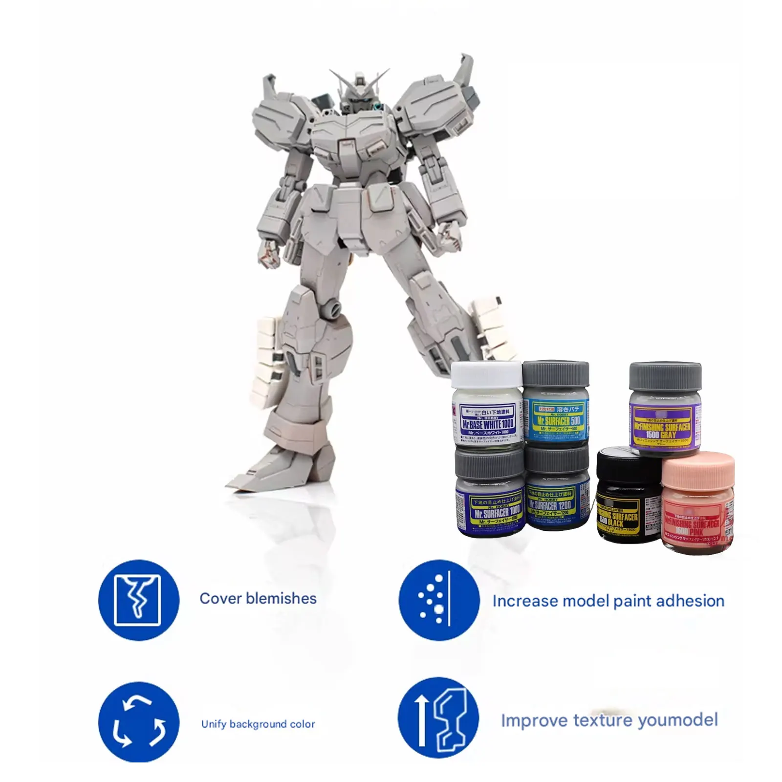2026 New SF283~SF292 Aqueous Surfacer 40ML Assembly Model Spray Paint Primer #500 #1000 #1200 #1500 for Gundam Plastic Figures