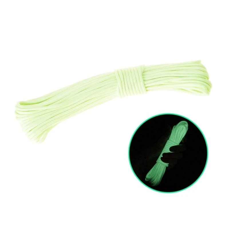 R6FE 9 Strand Luminously Parachutes Cord Outdoor Camping Luminously Rope Guy Line Highly Strength Nylons Rope for Outdoor Tent