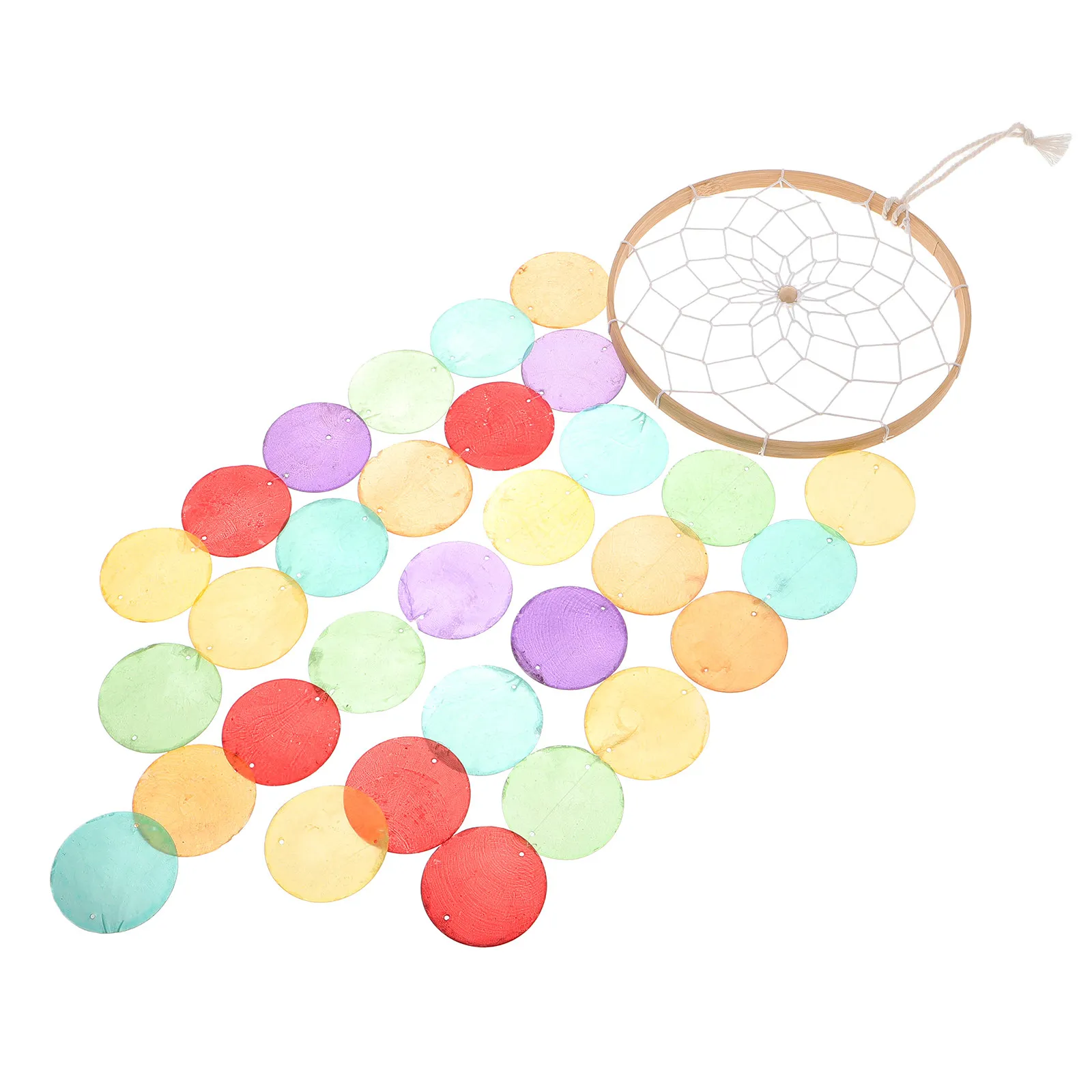 Seashell Wind Chime Dreamcatcher Design Handcrafted Beach Home Decor Hanging Shell Wall Ornament for Bedroom Living Room Patio - view 4