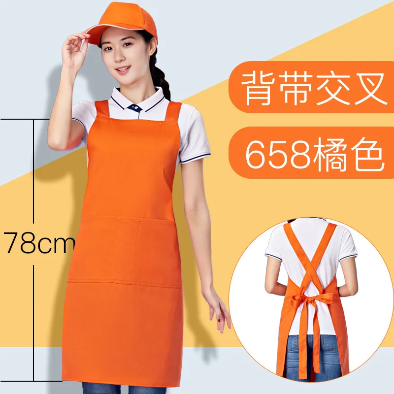 100% Cotton Logo Custom Kitchen Apron Waterproof Waitress Server Apron For Hair Stylist Restaurant Chef Gift Personalized Design