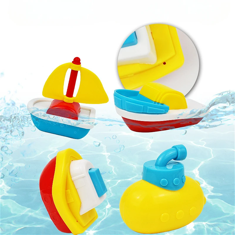 Juego de juguetes de agua para niños pequeños, bote de baño de verano, Juguetes Divertidos de agua para bebés de 0 a 3 años, 4 piezas por juego