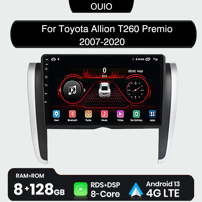 

Android 13 Radio For Toyota Allion T260 Premio 2007 - 2020 Car stereo Multimedia Player Carplay Auto GPS navigation 2DIN NO DVD