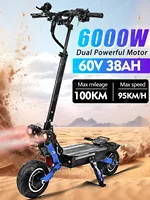 EU 2024 Electric Scooter ES19 11inch Road 6000W 60V 38AH Dual Motor Hydraulic Brake Max Mileage 135km Max Speed 95km/h Escooter