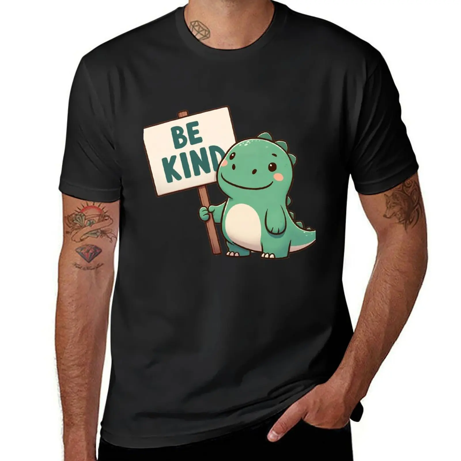 Be Kind Teacher Anti-Bullying Dino Kindess Men Boys T-Shirt plus size tops Blouse Men's clothing