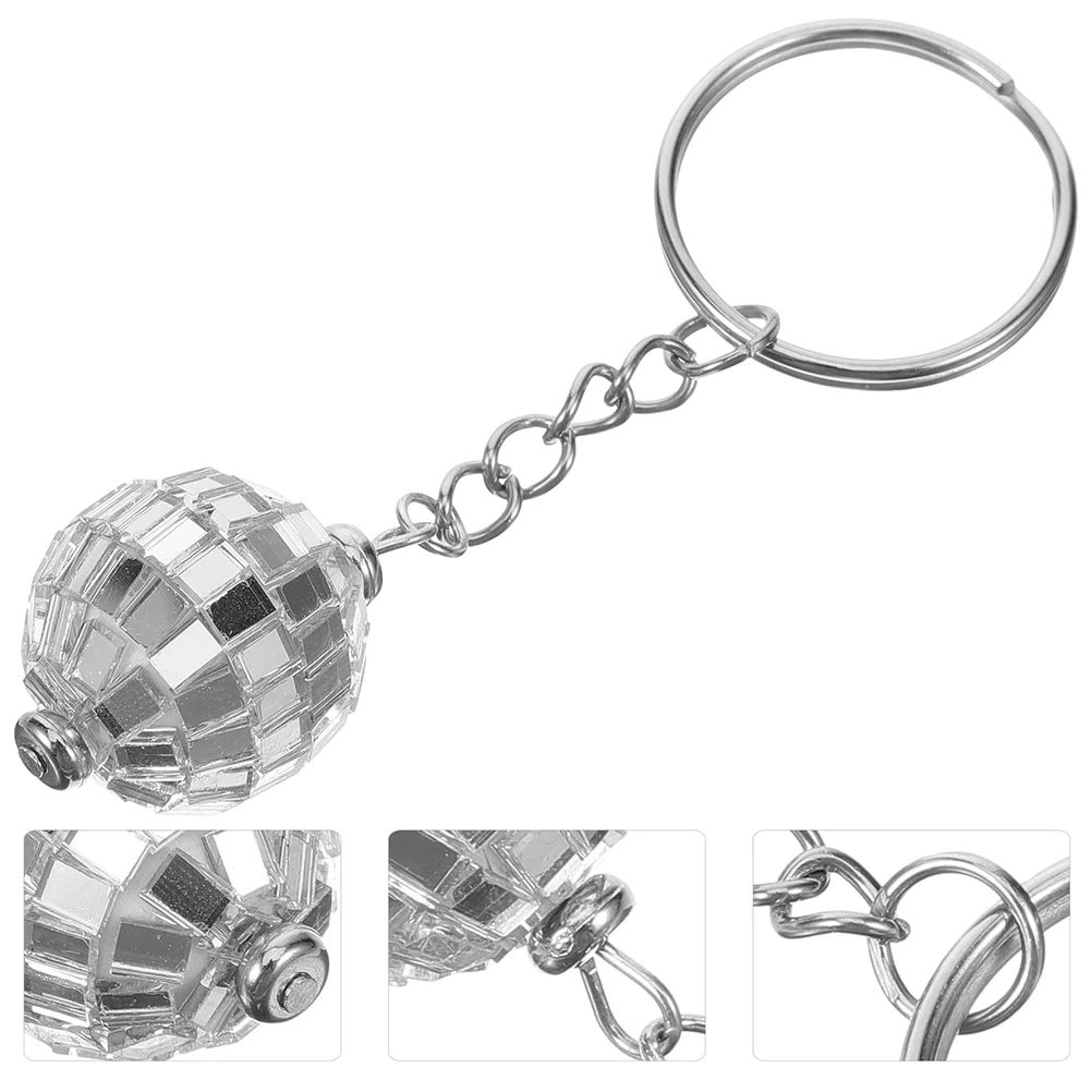 Disco Keychain Locket Multi-function Bag Pendant Mirror Ball Hanging Decor Decorate