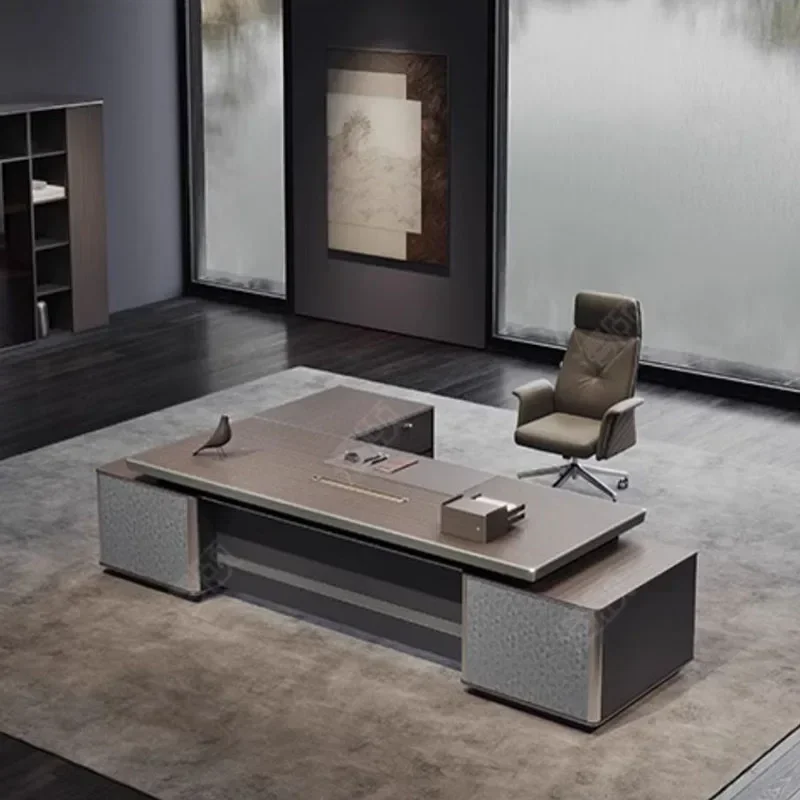 

Boss Conference Executive Office Desk L Shaped Gaming Mini Study Glass Solid Wood Desk White Stand Ufficio Home Decor Products