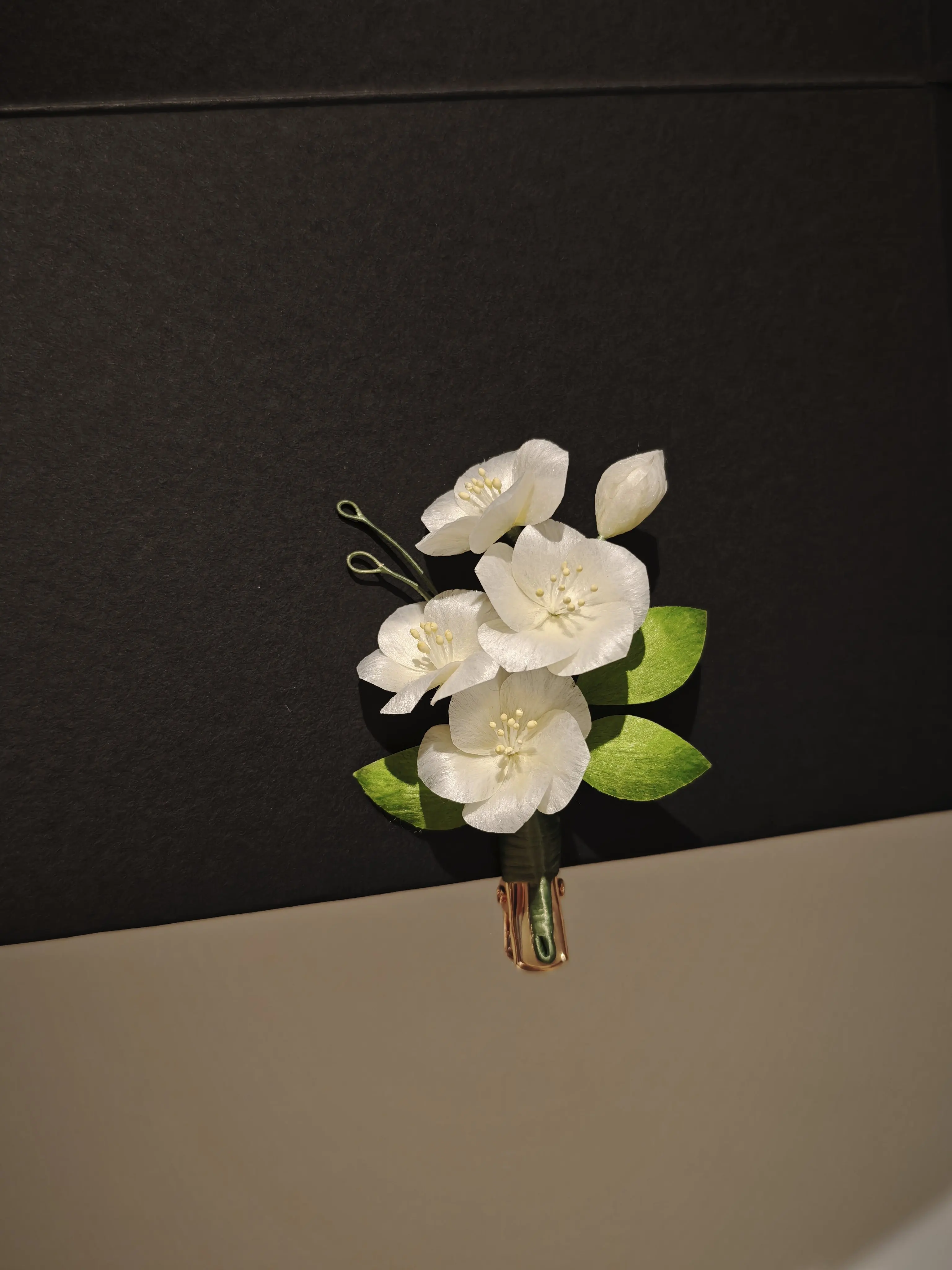 Chinese Style Hanfu Handmade White Velvet Flower Pear Blossom Hair Clip Hairpin Brooch Traditional Cheongsam Hair Accessory Vint