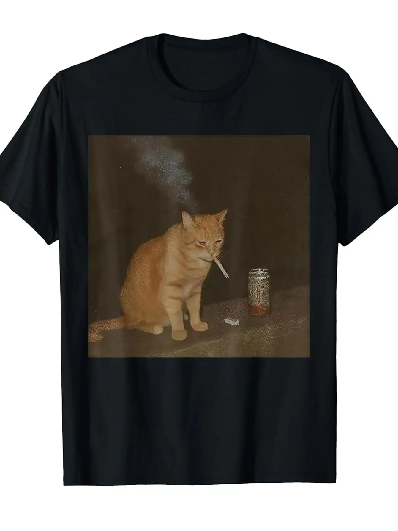 Weirdcore Ironic Art Unhinged Brainrot Meme Cats Lovers Gifts T Shirt Men's Women Top Tee Streetwear Casual Trendy Oversized