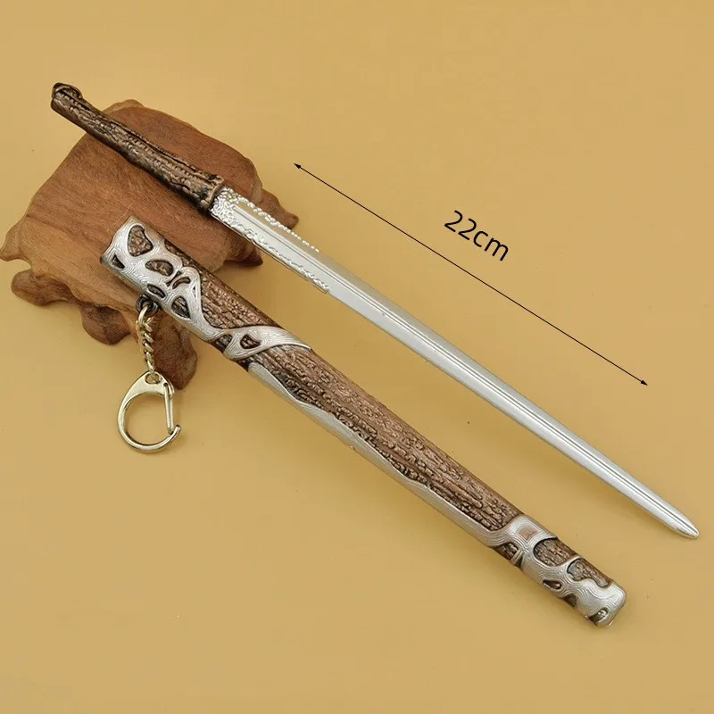 22CM Alloy Letter Opener Sword Chinese Ancient Sword Alloy Weapon Pendant Weapon Model Student Gift Sword Collection Cosplay