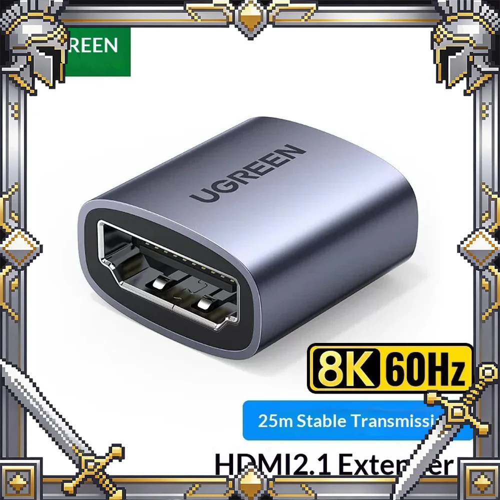 UGREEN 90592 HDMI 2.1 Coupler Female to Female 8K 60Hz 4K 120Hz Adapter Extender for TV PS5 Xbox