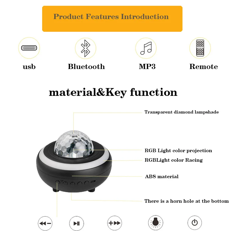 Proiettore Galaxy proiettore camera da letto altoparlante Bluetooth proiezione dinamica multicolore per la decorazione della casa della camera da