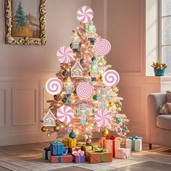 Christmas Party Decorations Tree Picks Large Nutcracker Peppermint Lollipop Christmas Picks for Tree Cute Candy Picks Ornaments