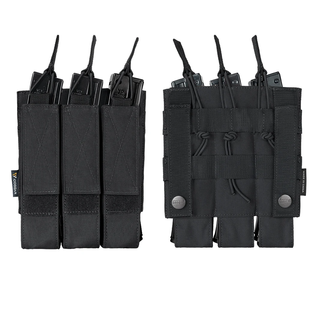 IDOGEAR Tactical Triple Magazine Pouch Mag Carrier MOLLE for Submachine Open Top  Mag Holder  3576