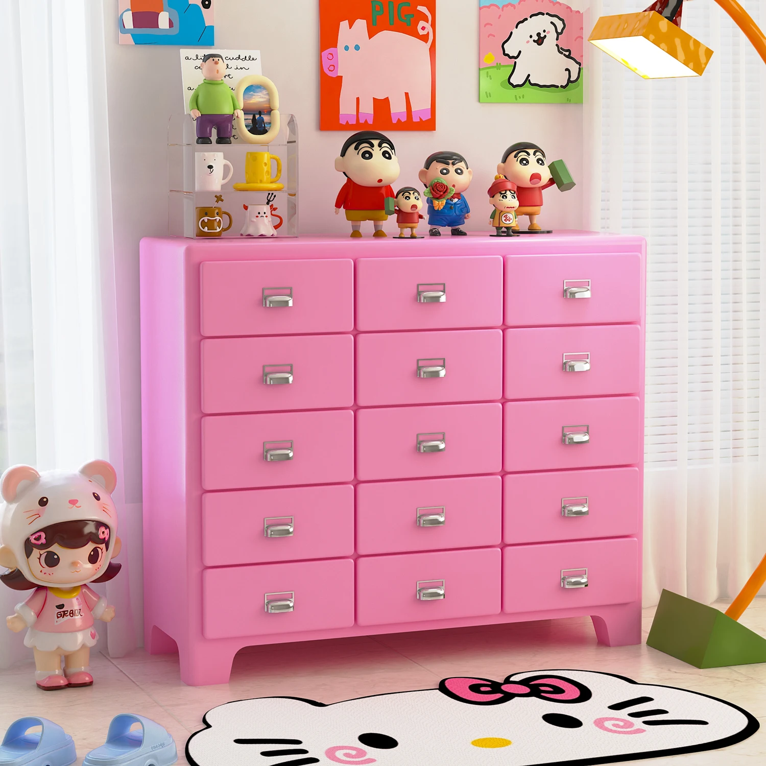 

Bucket cabinet, dopamine, simple, modern, bedroom, retro, cabinet, multi-function, storage cabinet