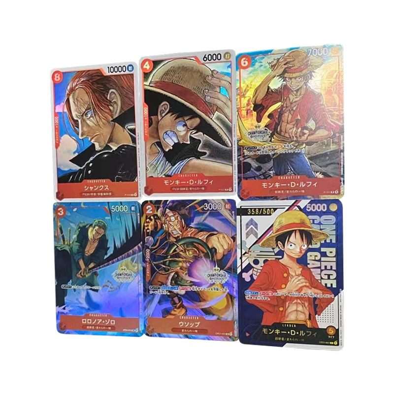 

6Pcs Anime One Piece Flash Cards OPCG Actual Combat Replacement Card Luffy Boahancock Zoro Classic Collection Card Gift Toys