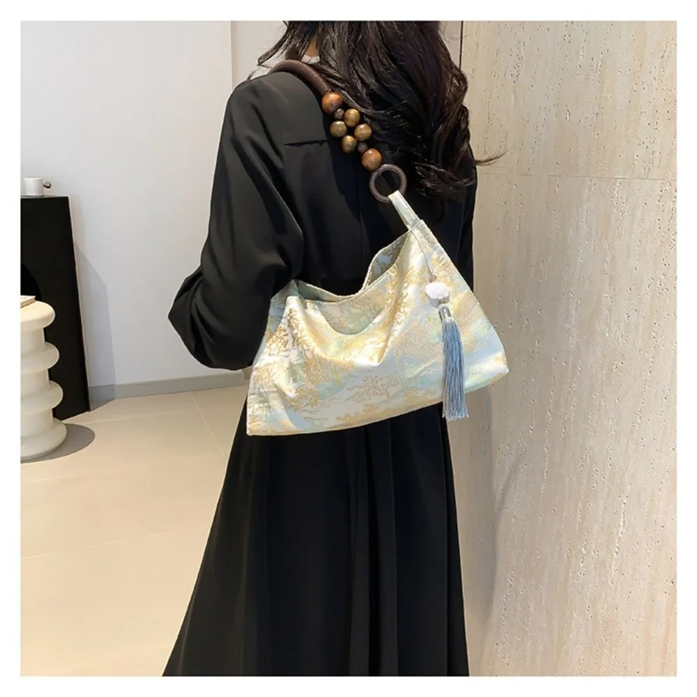 Chinese Style Embroidered Shoulder Bag​ ​Ethnic Pattern Embroidery​ Hasp Sewing Thread Craft​ ​National Style Handbag​