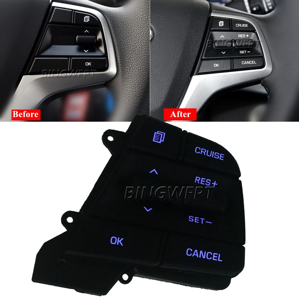 Button Switch For Hyundai Movable Collar Solaris 1.6L Cruise Control Multifunction Steering Wheel car accessories Right