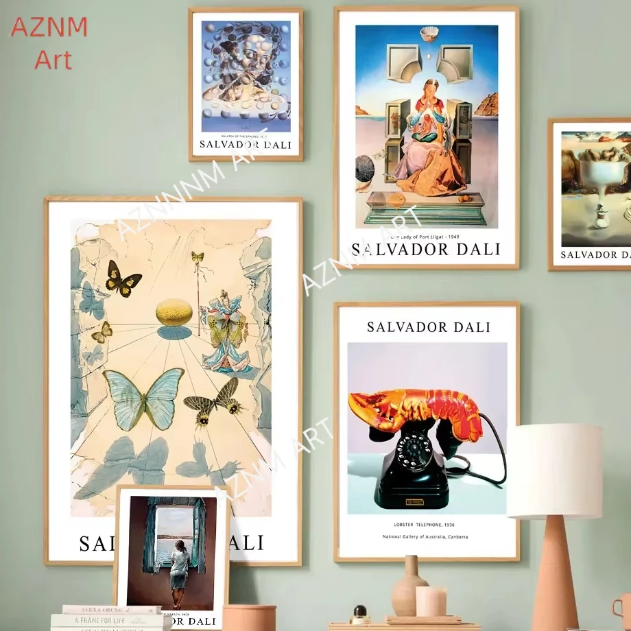 Nordische Poster, Salvador Dali, surreale Venus, Schmetterling, Obst, Wandkunst, Leinwandgemälde und Druck, Wandbild für Wohnzimmerdekoration