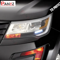 2 Pcs Car Headlight Protective Film Headlamp Tint Restoration Transparent Black TPU Protective For Ford Explorer 2016 2017