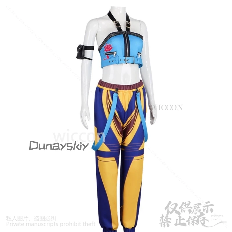 Anime filme demônio kpop menina grupo cosplay zoey cantando traje jirai kei meninas punk y2k halter sem costas topo festa de halloween cos