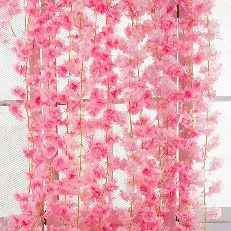 

Simulated Wedding Vine Cherry Blossom Peach Indoor Decoration Ceiling Fake Wedding Hotel Shopping Mall Entanglement Hawaii Party