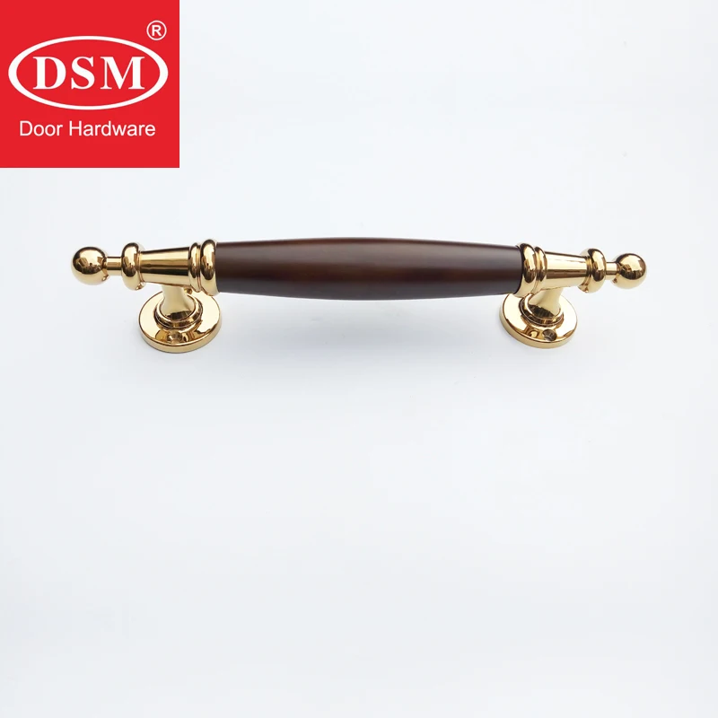 

Solid Wood Single Face Fixing Entrance Door Handle Entry/Front Wooden/Metal Frame Doors Handles PA-376B-L300-PVD+Wood