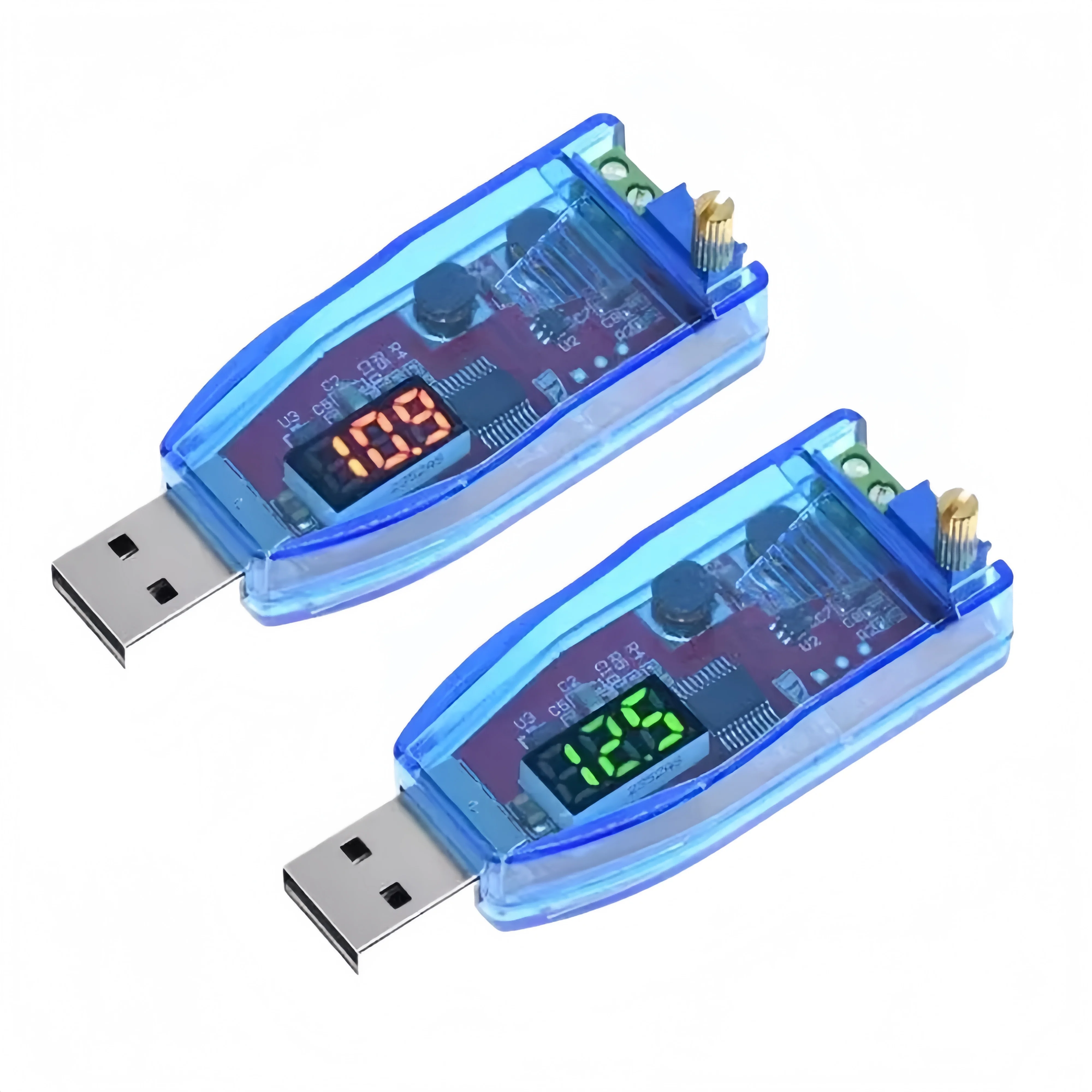 DC-DC USB Adjustable Step-up/Step-down Power Supply Voltage Regulator Module 5V to 3.3V, 9V, 12V, 24V DP Red