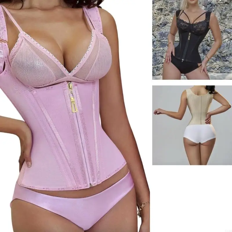 

Женский двойной компрессионный тренер по талии корсет регулируемые ремни стальная костяная опора