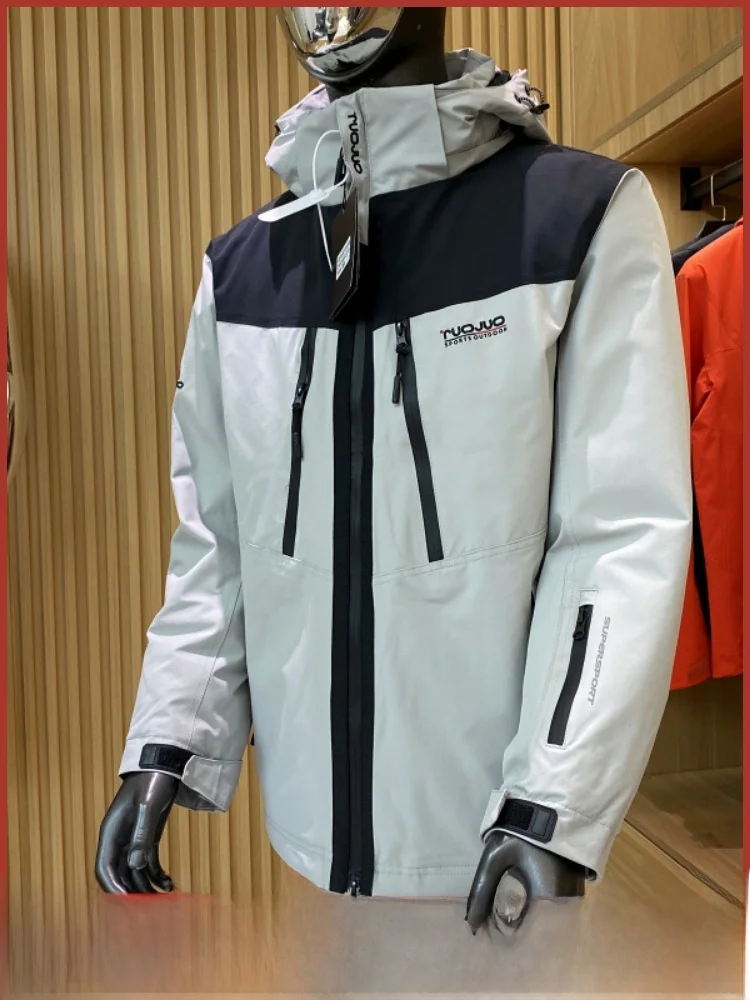 

Тяжелая мужская куртка для сноуборда, теплая ветрозащитная водонепроницаемая хлопковая куртка с капюшоном, молодежное модное полиэфирное волокно...