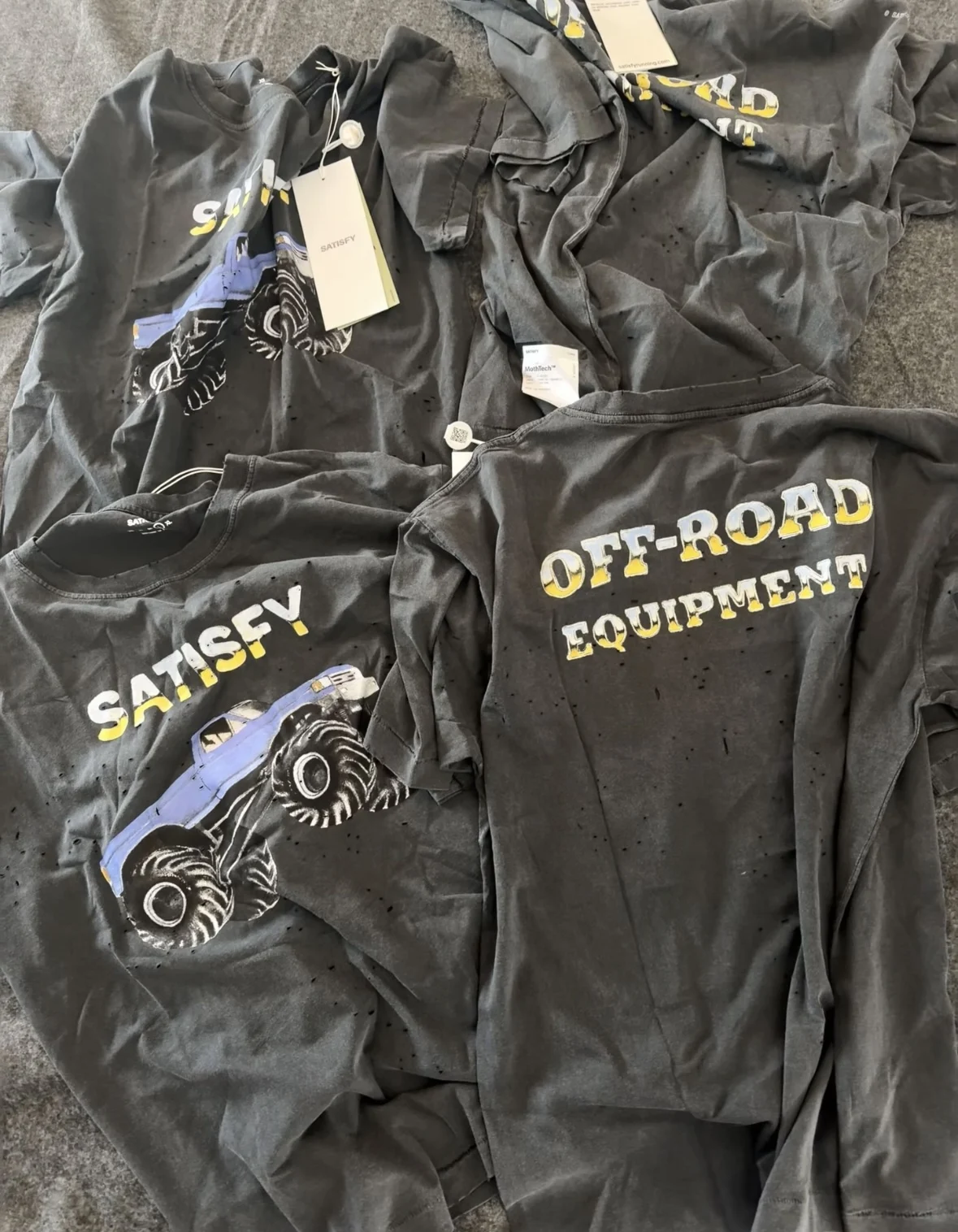 Satisfy MothTech Truck Off-Road Truck Print Old Wash Short Sleeve T-Shirt
