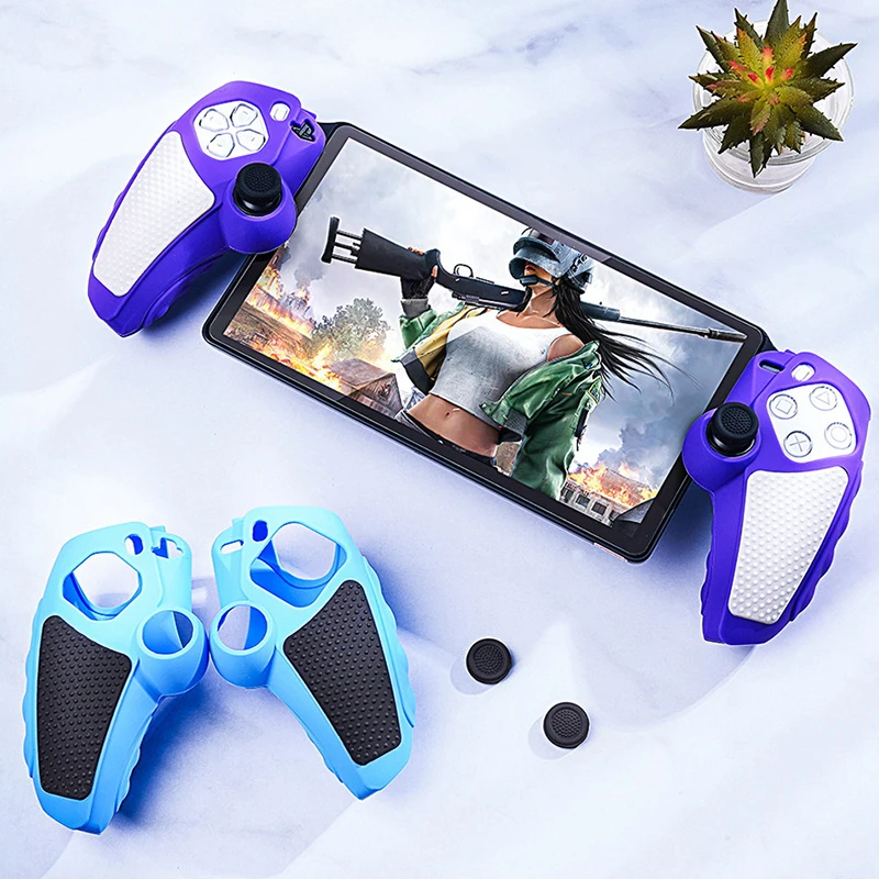 Silicone Grip Case Cover For PlayStation Portal Game Controller Split Anti-Slip Anti-Drop Handle Protective Case With 2 Thumb