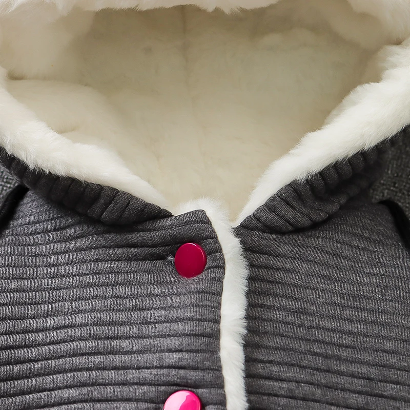 2pcs Children Cotton Coat Winter Hooded Warm Fleece Girls Boys Costume Suit Korean Style Baby Jacket Infant Kids Clothes Set