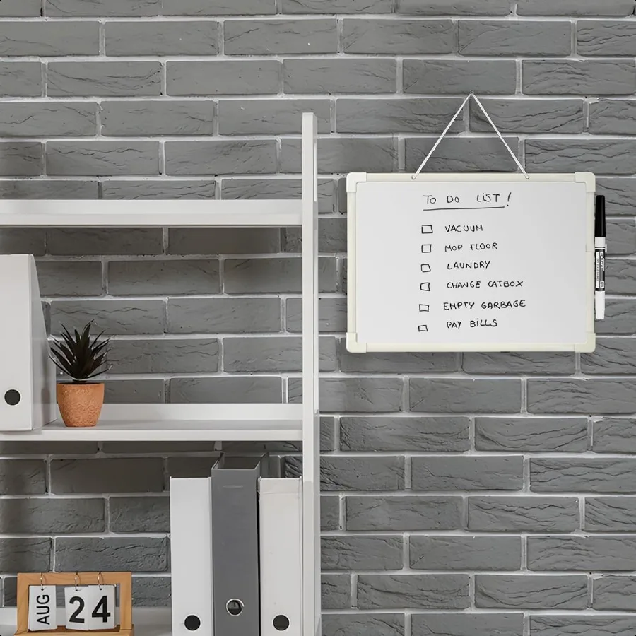 Dry Erase Board 9 x 12 Magnetic With Marker 2 Pack Double Sided Small White Board for Mini