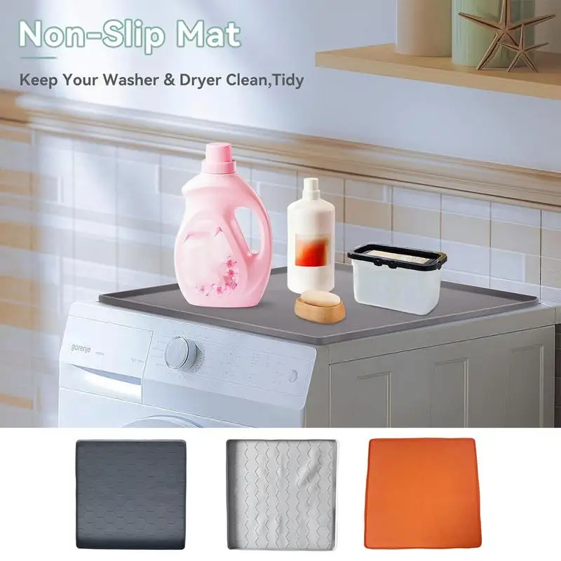 Washer Dryer Topper Soft Laundry Silicone Pad Waterproof Space-Saving Dryer Replacement Parts Pet Placemats Heat-Insulating