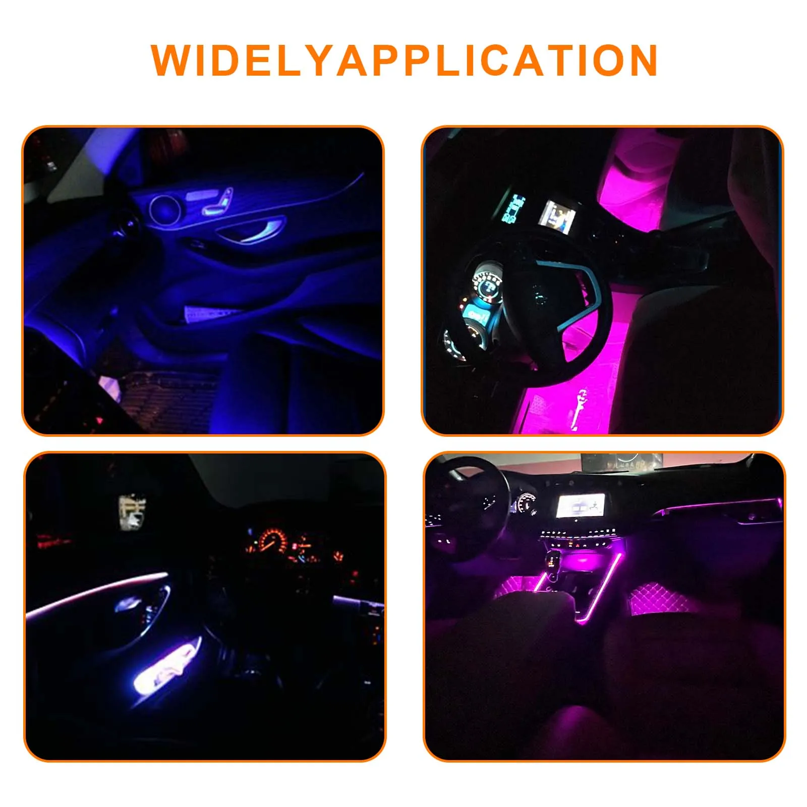2pcs USB LED Car Interior Lights Mini Atmosphere Night Lamp For Auto Ambient Bedroom Hallway Decor