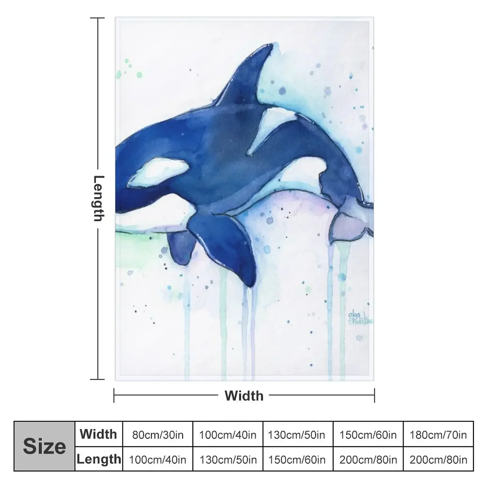 New Killer Whale Orca Watercolor Throw Blanket Luxury Thicken bed plaid Tourist valentine gift ideas Blankets