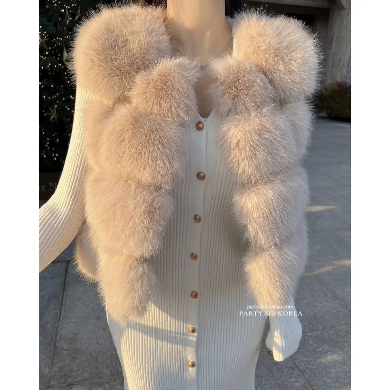 Women's Fashionable Soft  Fur Vest 2025 Winter New Style Versatile Elegant Quality Outerwear Top Casual Chic Style