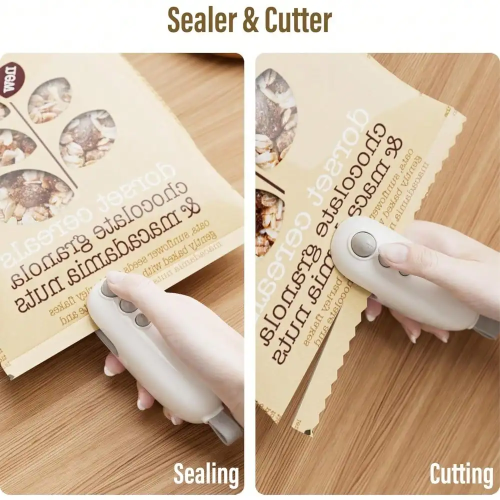 Mini Sealing Machine, With Cutter, Rechargeable, Handheld Magnetic Heat Sealing Machine, Portable And Multi-functional