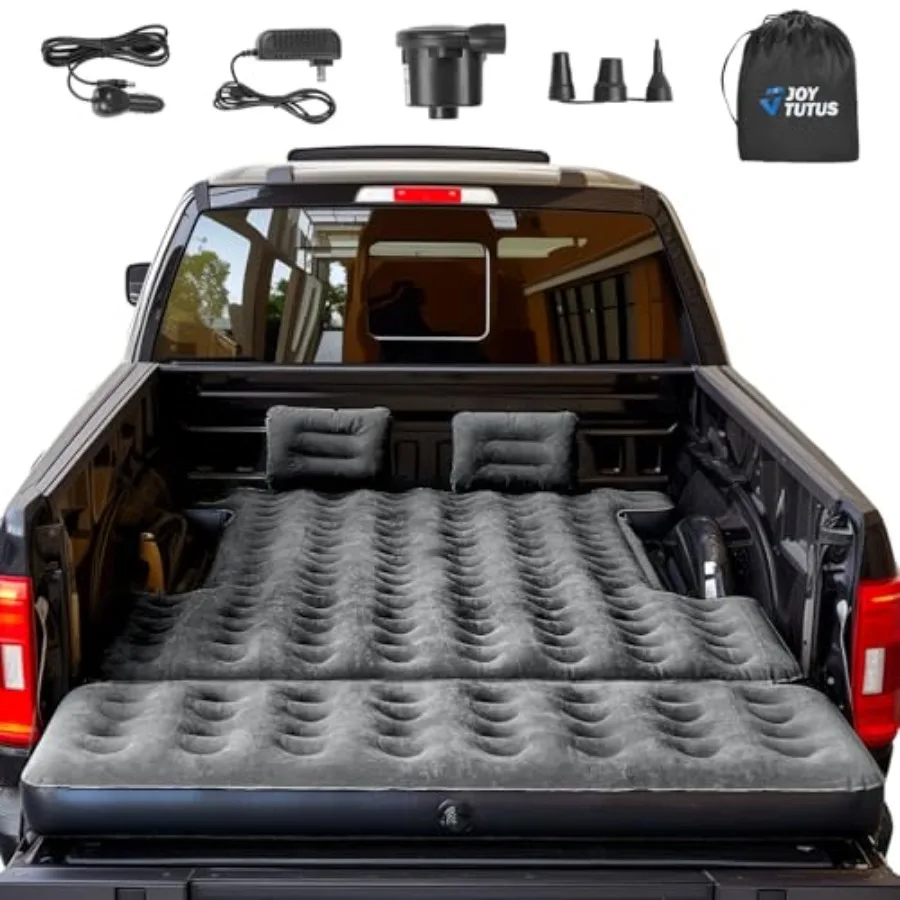Air Mattress for Truck Beds with Removable Tailgate Extension, Thickened PVC Material, Gray, Includes Air Pump 2 Pillows