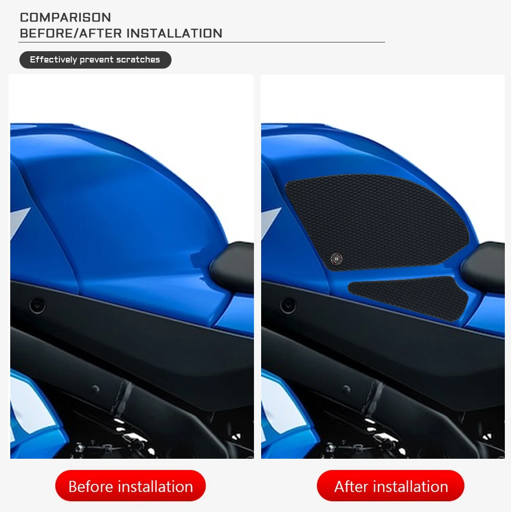 For GSXR1000 GSXR1000R 2018 - 2026 Side Fuel Tank pad Tank Pads Protector Stickers Decal Gas Knee Grip Traction Pad Tankpad