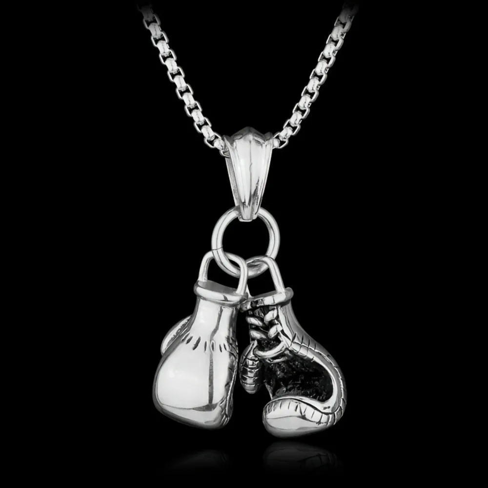 Trendy Hip Hop Style Boxing Gloves Pendant Necklace Decorative Accessories For Holiday Party Gift Boys And Girls Accessories