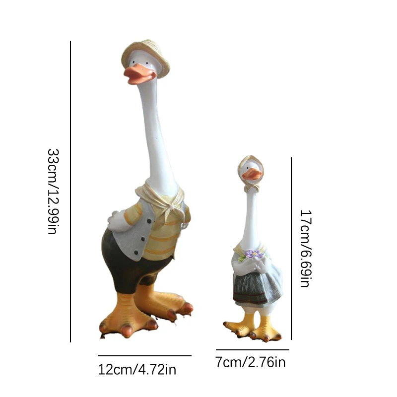 정원 조각상 송진 오리 공예 인형, 오리 가족 멤버 안뜰 장식품, 아트워크 동물 조각, 현대 가정 장식