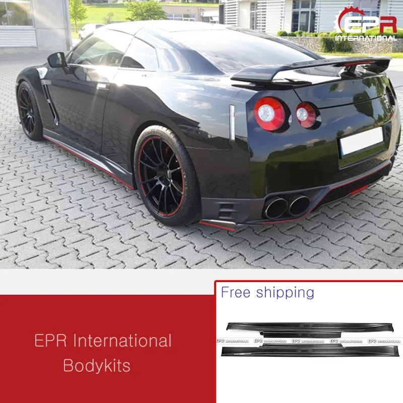 For Nissan R35 GTR Tuning Carbon Fiber zelestyle Side Skirt Car Side Split Skirt Splitter Door Racing Trim Car Styling Bodykits